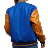 Women Blue Brown Varsity Jacket-2